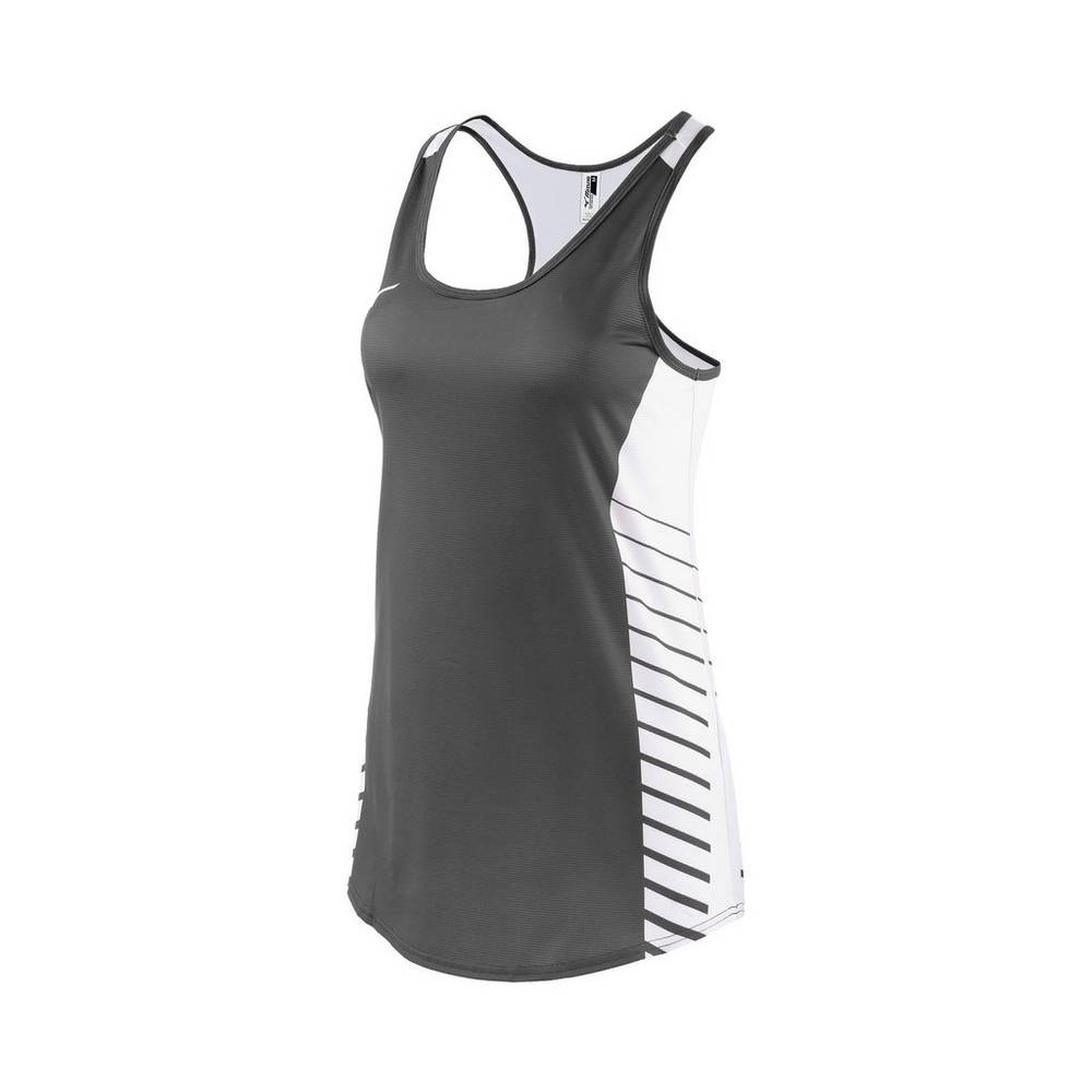 Womens Mizuno Team Tank Top grey/white Philippines (HPNEQK690)